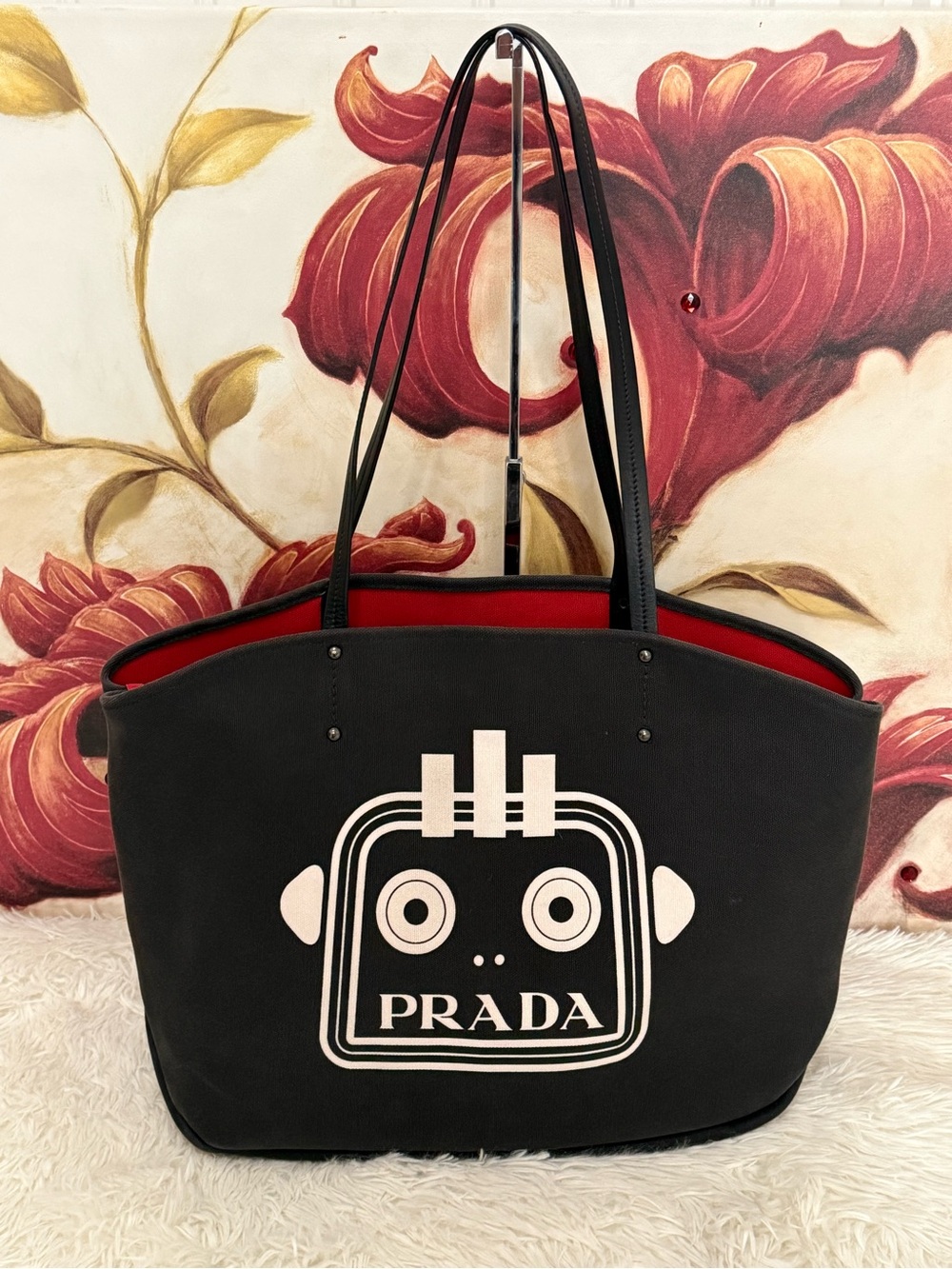 Prada Canapa Robot  Tote Bag